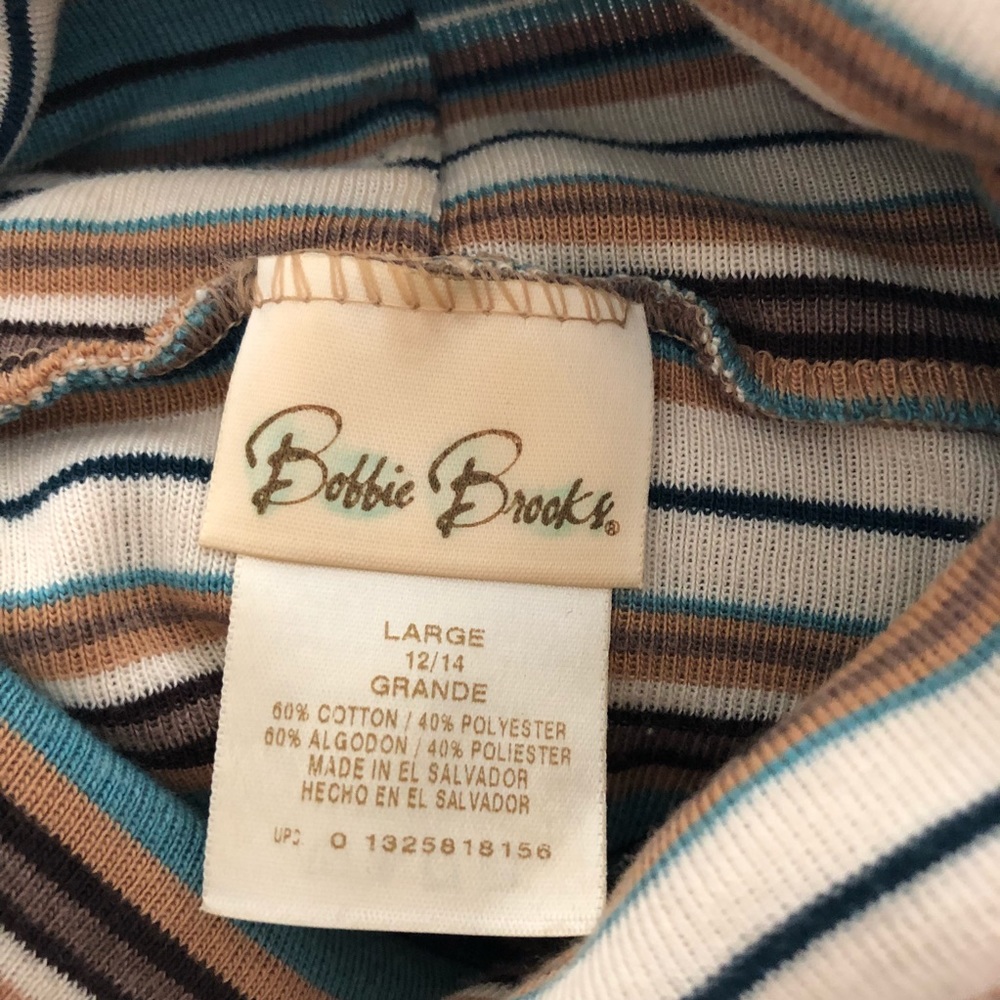 vintage 90s Multicolored Stripe Turtleneck Sweater - Picture 2 of 2